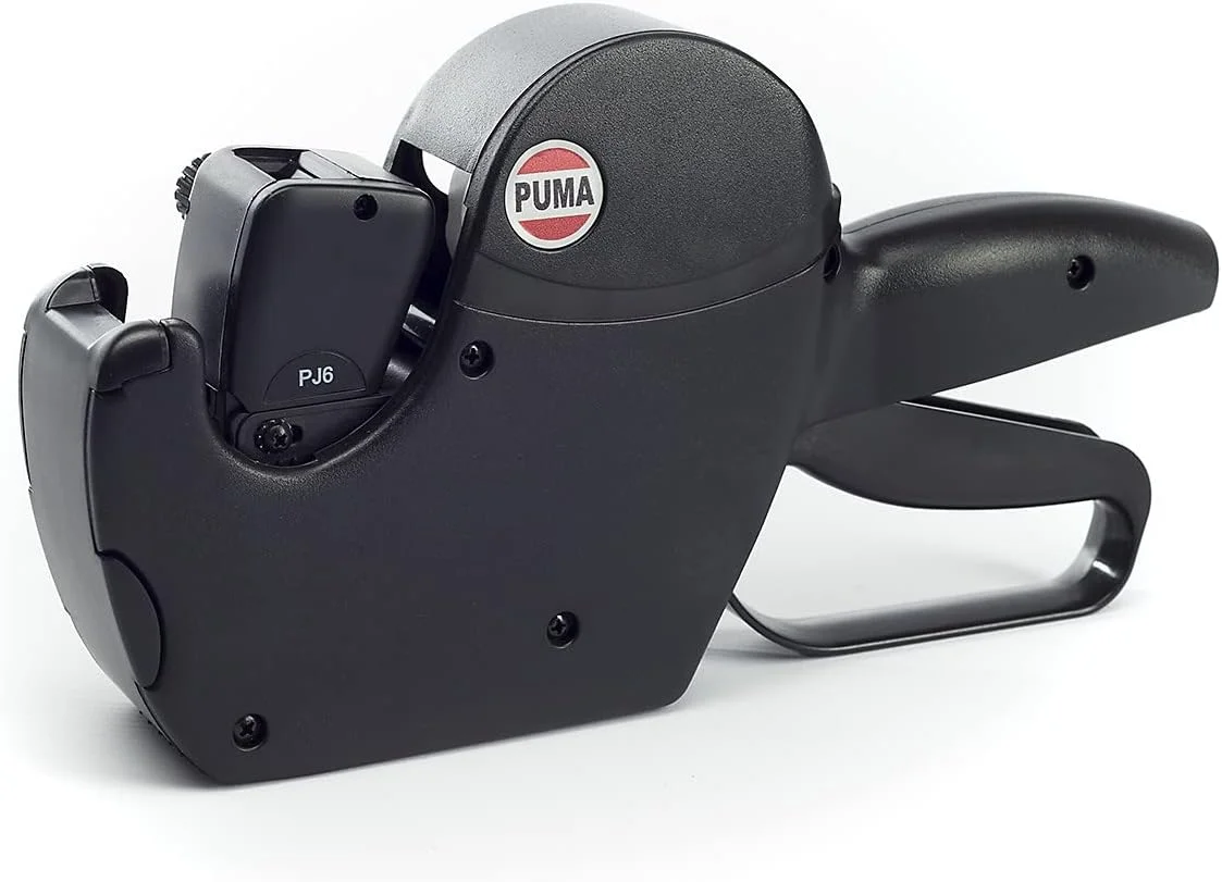 دستگاه قیمت زن 6 رقمی پوما مدل PJ6 به همراه 4500 عدد لیبل قیمت سفید رایگان و رول جوهر یدکی