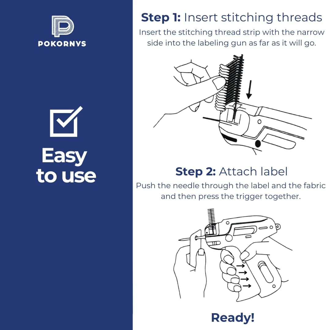 تفنگ برچسب زن استاندارد Pokornys Banok 503S به همراه 5 سوزن یدکی + 5000 بست Banok Microspace 40 mm - تفنگ بست برای اتصال برچسب قیمت به پارچه های نساجی مانند لباس و غیره