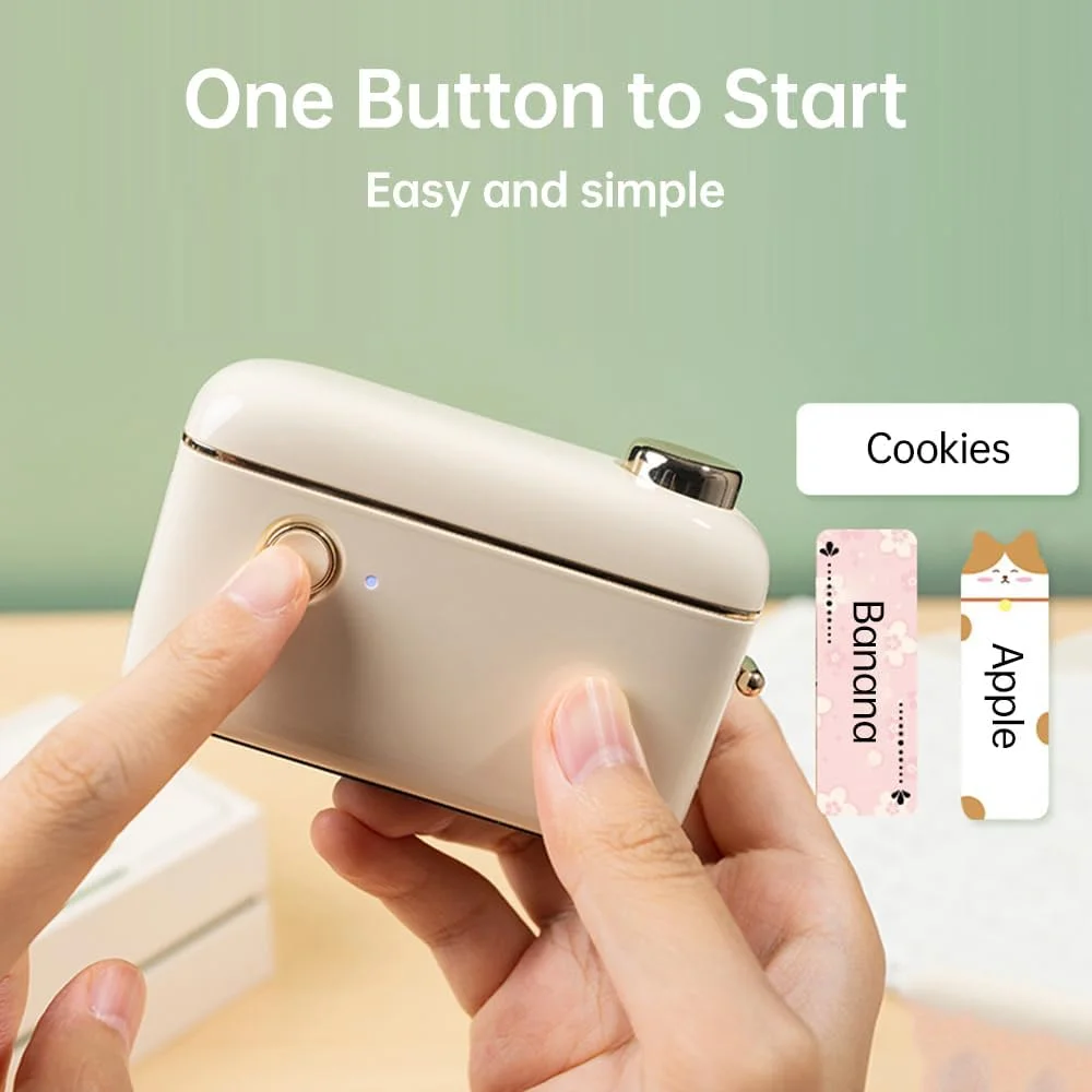 دستگاه چاپ برچسب حرارتی جیبی کوچک Pepisky H1S، اتصال بلوتوث، پشتیبانی از برچسب پیوسته و فاصله دار با برش دهنده، مناسب برای برچسب قیمت، ساخت برچسب های شخصی، تاریخ، دفترچه یادداشت، برچسب های تحصیلی، عرض برچسب 8-15 میلی متر