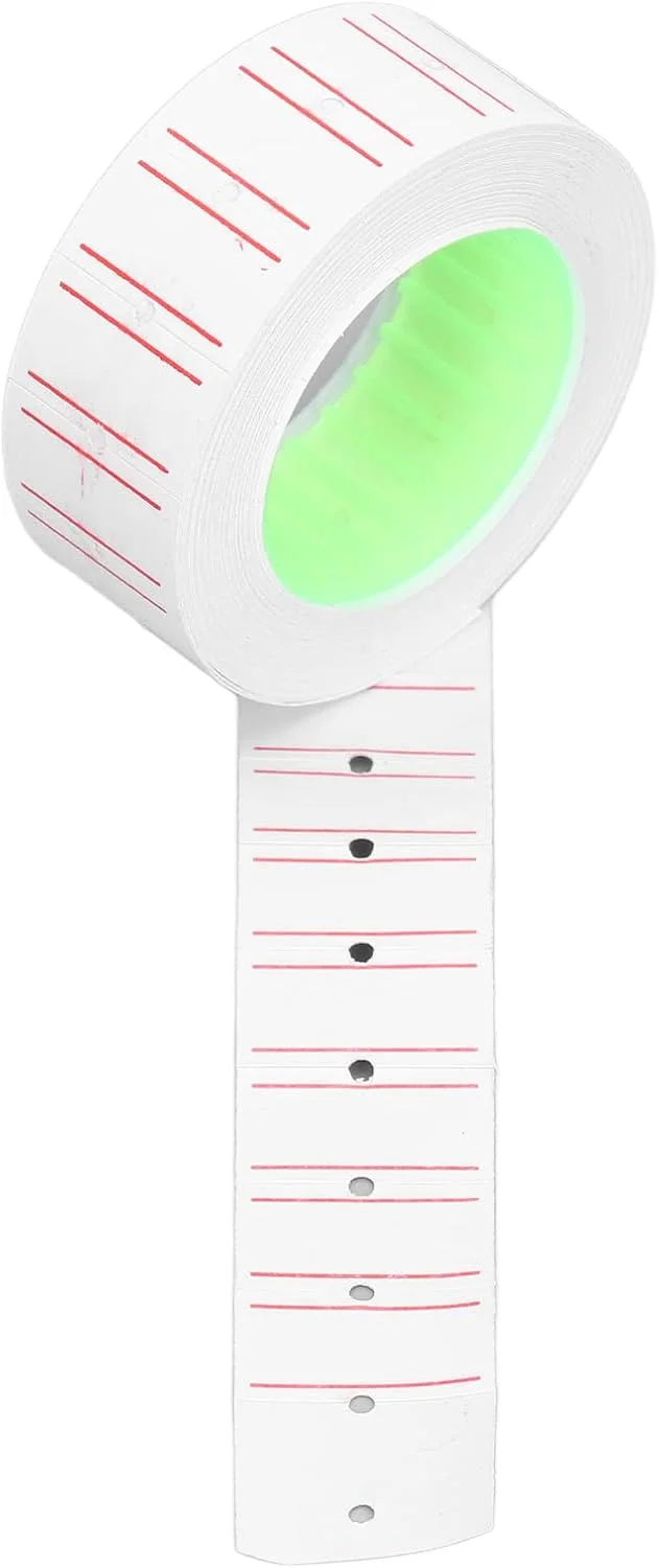 برچسب قیمت فاباتر 15000 عددی برای دستگاه قیمت زن MX5500، خطوط قرمز دوتایی، مناسب برای اکثر دستگاه های قیمت زن تک ردیفه، ساخته شده با ظرافت