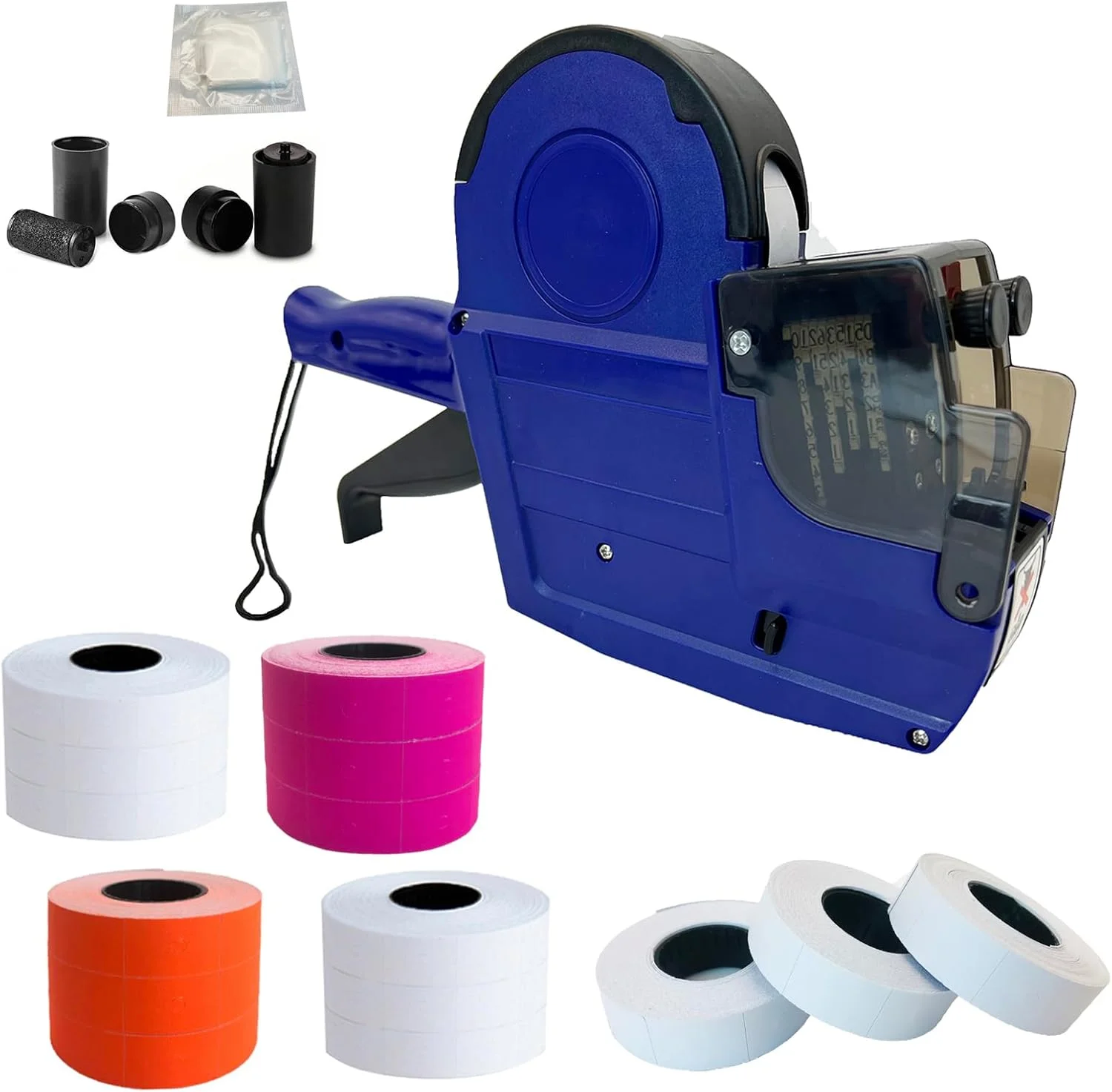 برچسب زن قیمت ناوی لینتک، دستگاه برچسب قیمت 2 خطی 20 رقمی به همراه 1500 برچسب قرمز، 1500 برچسب نارنجی، 4800 برچسب سفید، 2 رول جوهر، دستگاه برچسب زنی کد تاریخ برای فروشگاه های خرده فروشی و حراج گاراژی، دستگاه برچسب زن (Elite)