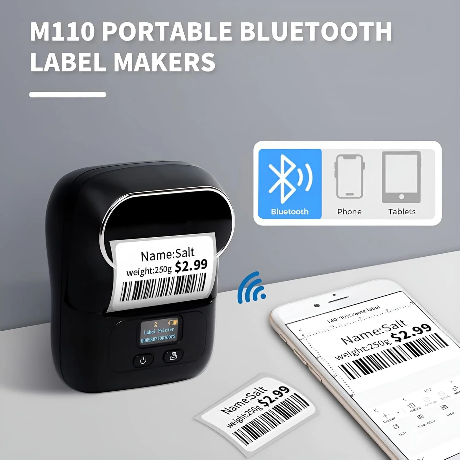 دستگاه چاپ لیبل بارکد BORTONY مدل M110، پرینتر حرارتی قابل حمل برای کسب و کارهای کوچک، آدرس، بارکد، لوگو لباس، ارسال پستی، چاپگر استیکر برای تلفن و کامپیوتر - مشکی دستگاه چاپ لیبل بارکد BORTONY مدل M110، پرینتر حرارتی قابل حمل برای کسب و کارهای کوچک، آدرس، بارکد، لوگو لباس، ارسال پستی، چاپگر استیکر برای تلفن و کامپیوتر - مشکی
