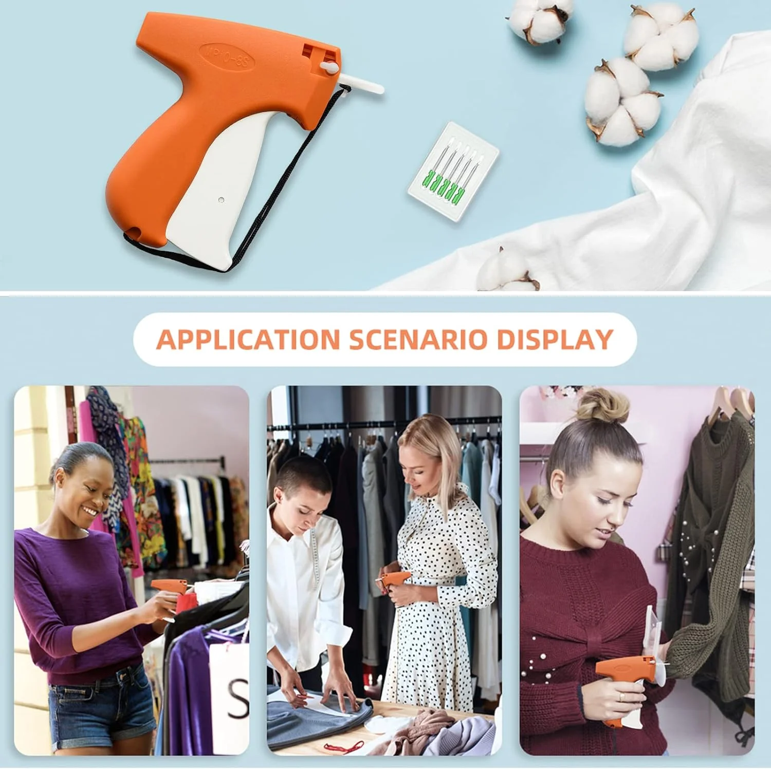 ست تفنگ برچسب زن لباس Fifchall شامل 1606 قطعه، تفنگ برچسب قیمت لباس، تفنگ اتصال برچسب لباس با 6 سوزن فولادی و 1600 بست 1 اینچی برای کاربردهای برچسب زنی ظریف (نه مینی استیچ) ست تفنگ برچسب زن لباس Fifchall شامل 1606 قطعه، تفنگ برچسب قیمت لباس، تفنگ اتصال برچسب لباس با 6 سوزن فولادی و 1600 بست 1 اینچی برای کاربردهای برچسب زنی ظریف (نه مینی استیچ)