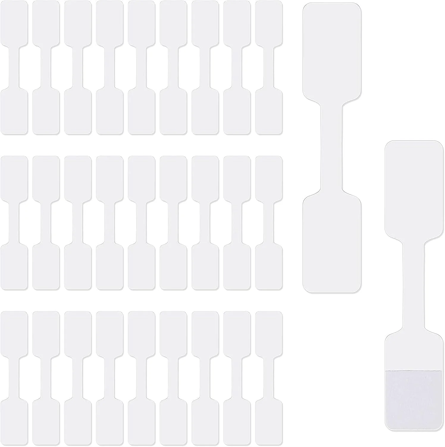 برچسب های جواهرات خالی KASTWAVE، برچسب سفید خود چسب، برچسب دمبلی برای شناسایی گردنبند و گوشواره، برچسب مستطیلی (500 عدد)