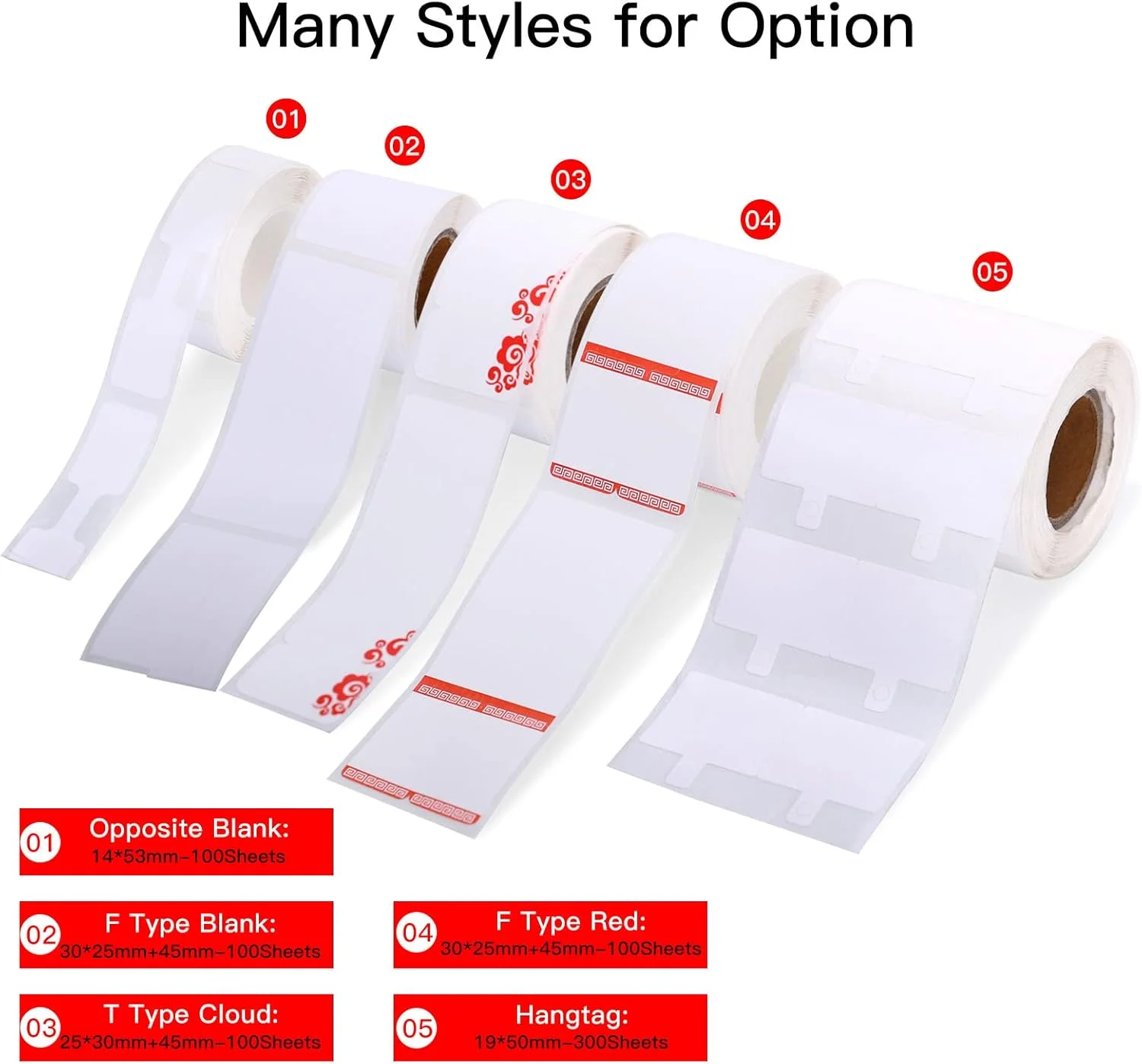 برچسب جواهرات، کاغذ استیکر حرارتی، خود چسب، ضد آب، ضد روغن، مقاوم در برابر پارگی، نوار برچسب برای دستگاه چاپگر حرارتی سری DP23، 30x25mm+45mm 100 عدد