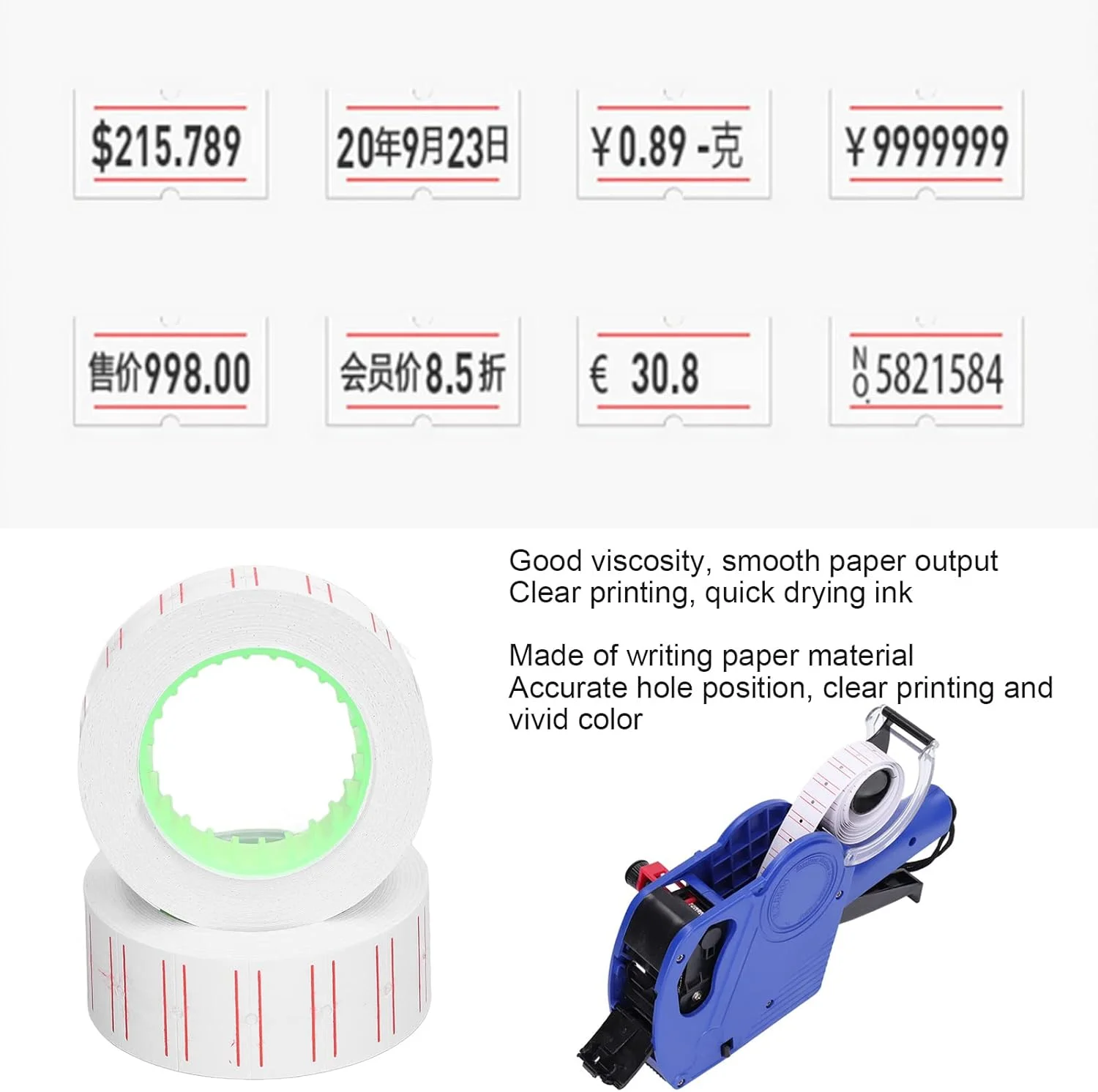 30 رول برچسب قیمت سفید Tnfeeon، 15000 عدد، چاپ واضح، چسبندگی خوب، جوهر خشک شونده سریع، برچسب های قیمت مناسب برای MX5500 و اکثر دستگاه های تک ردیفه (21x12 میلی متر) 30 رول برچسب قیمت سفید Tnfeeon، 15000 عدد، چاپ واضح، چسبندگی خوب، جوهر خشک شونده سریع، برچسب های قیمت مناسب برای MX5500 و اکثر دستگاه های تک ردیفه (21x12 میلی متر)