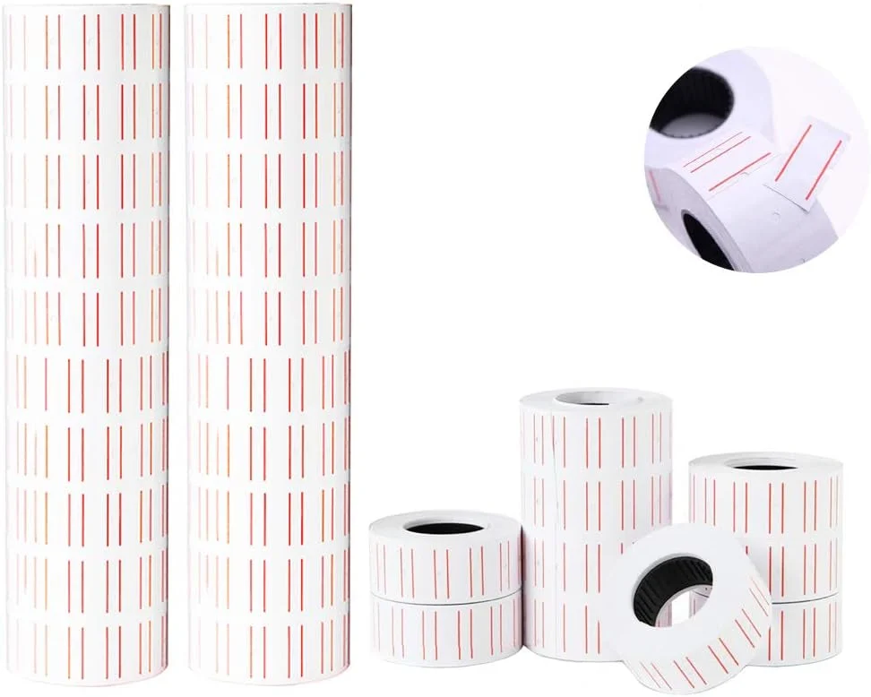 برچسب های کاغذی تفنگ قیمت زن هاتیسان برای دستگاه قیمت زن Mx-5500، برچسب های فوق العاده چسبنده، برچسب برای دستگاه های قیمت زن (30 رول)