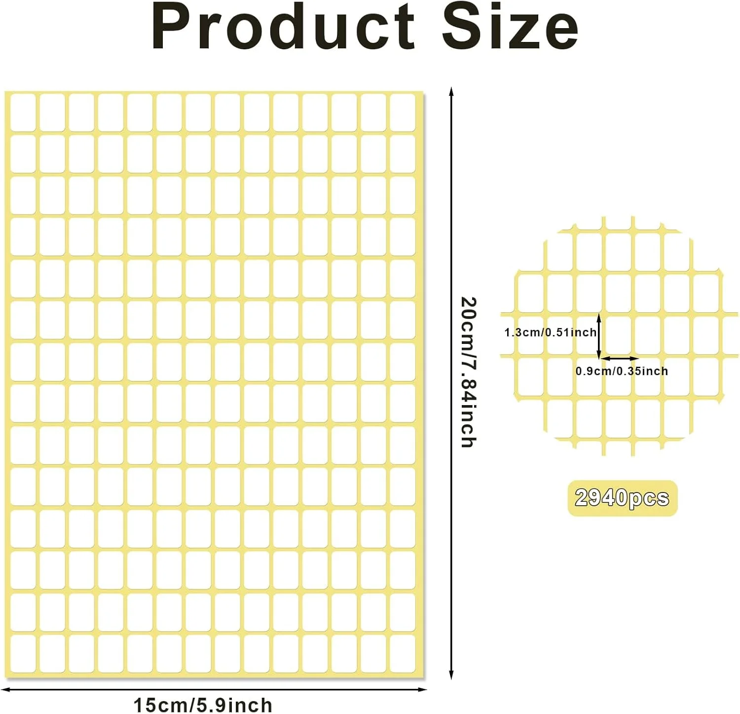 برچسب های مات سفید کوچک TERRIFI، 2940 عدد، برچسب های قیمت قابل جابجایی خالی، ایده آل برای شیشه ها، جعبه ها، پوشه های فایل، پاکت ها، مدرسه، دفتر و سازماندهی آشپزخانه، 13 × 9 میلی متر