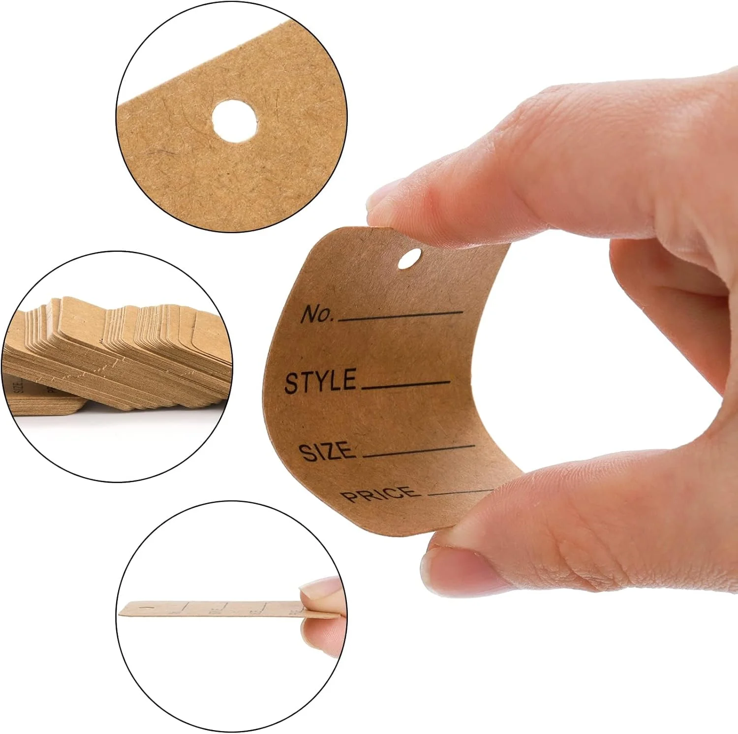 1000 عدد برچسب قیمت، 1.97" x 1.38" برچسب لباس، برچسب نمایش علامت گذاری کالا از جنس کاغذ کرافت برای محصول، جواهرات، سایز، کوپن، خرده فروشی، صنایع دستی DIY، قهوه ای 1000 عدد برچسب قیمت، 1.97" x 1.38" برچسب لباس، برچسب نمایش علامت گذاری کالا از جنس کاغذ کرافت برای محصول، جواهرات، سایز، کوپن، خرده فروشی، صنایع دستی DIY، قهوه ای