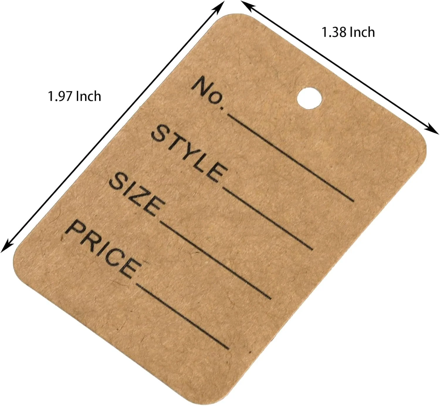1000 عدد برچسب قیمت، 1.97" x 1.38" برچسب لباس، برچسب نمایش علامت گذاری کالا از جنس کاغذ کرافت برای محصول، جواهرات، سایز، کوپن، خرده فروشی، صنایع دستی DIY، قهوه ای 1000 عدد برچسب قیمت، 1.97" x 1.38" برچسب لباس، برچسب نمایش علامت گذاری کالا از جنس کاغذ کرافت برای محصول، جواهرات، سایز، کوپن، خرده فروشی، صنایع دستی DIY، قهوه ای