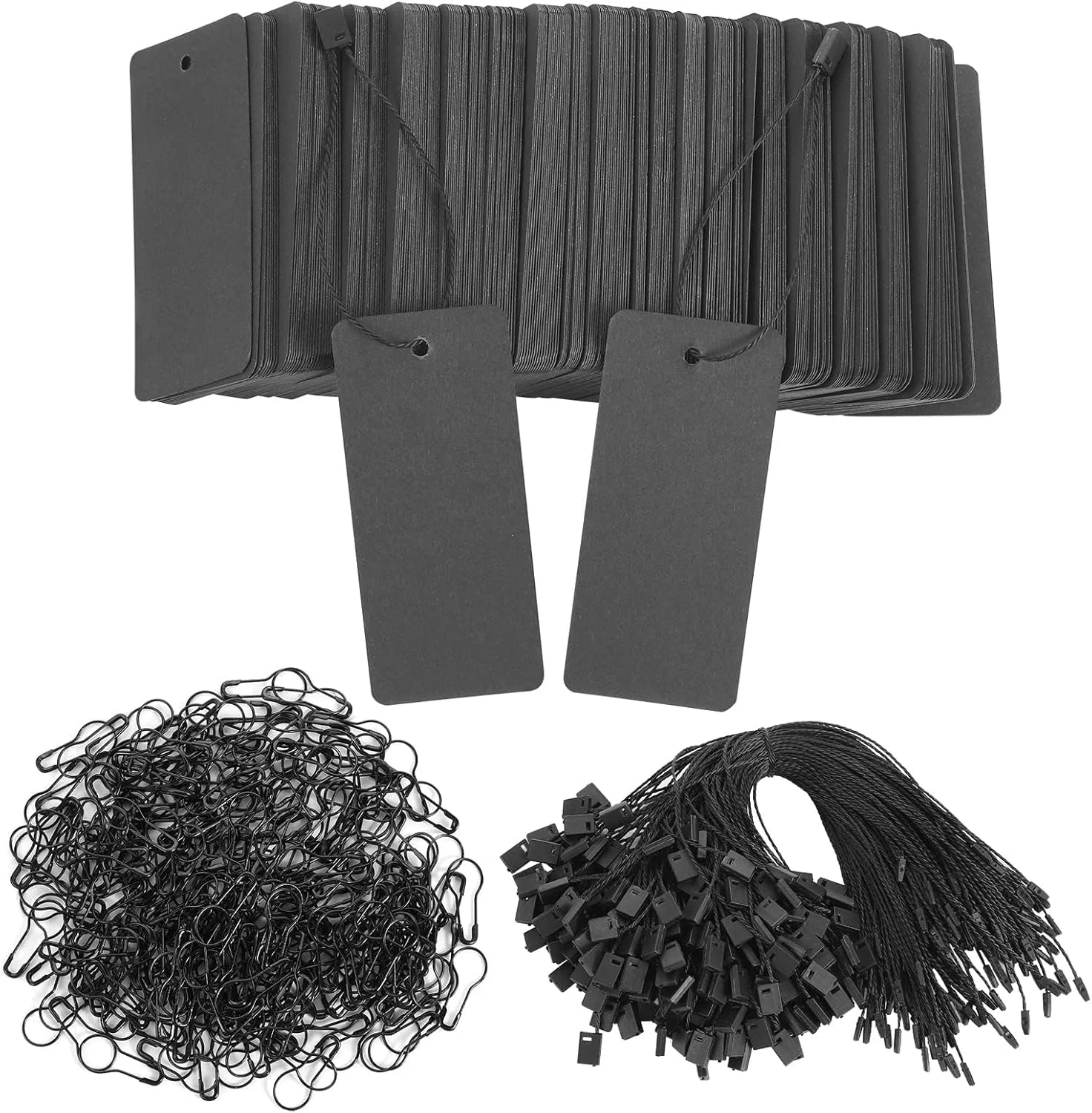 مجموعه 300 عددی برچسب قیمت مشکی خزنا با نخ الاستیک و سنجاق قفلی، برچسب لباس سفارشی، برچسب آویز کاغذی کرافت مشکی، برچسب محصول نخی برای نمایش لباس و صنایع دستی (1.57" x 3.54") مجموعه 300 عددی برچسب قیمت مشکی خزنا با نخ الاستیک و سنجاق قفلی، برچسب لباس سفارشی، برچسب آویز کاغذی کرافت مشکی، برچسب محصول نخی برای نمایش لباس و صنایع دستی (1.57" x 3.54")