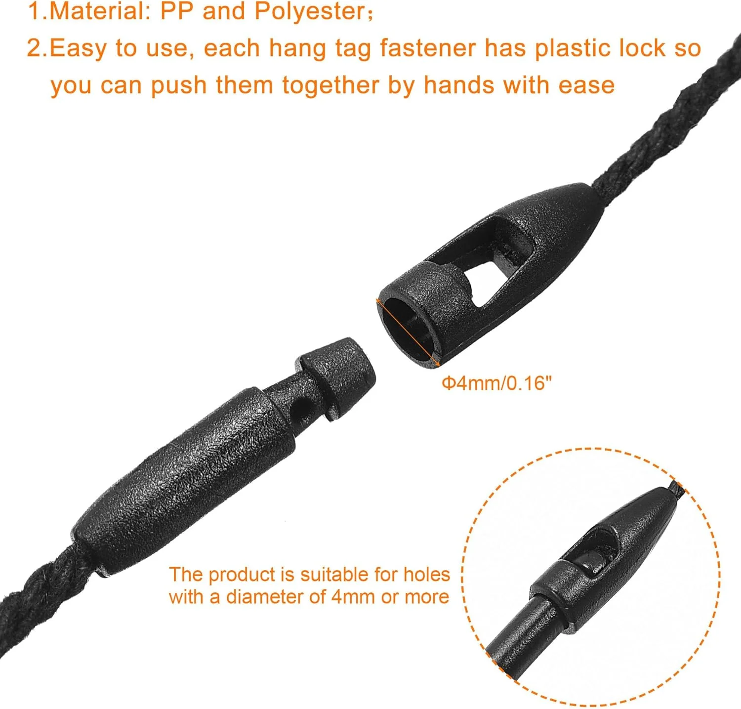 بسته 100 عددی نخ آویز برچسب پنبه ای MECCANIXITY، قفل فشاری، حلقه، بست برچسب قیمت، بست پلاستیکی، مشکی، 7.8 اینچ بسته 100 عددی نخ آویز برچسب پنبه ای MECCANIXITY، قفل فشاری، حلقه، بست برچسب قیمت، بست پلاستیکی، مشکی، 7.8 اینچ