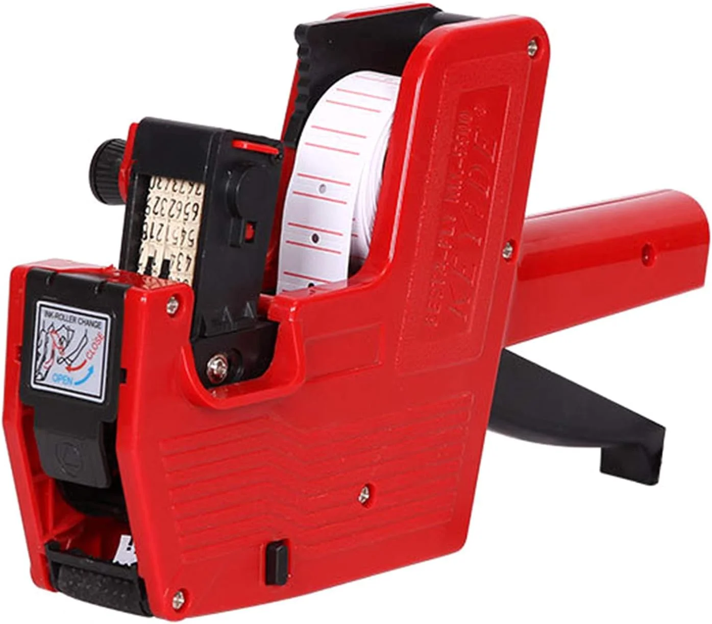 دستگاه قیمت زن دستی MX-5500، 8 رقمی تک ردیفه، مناسب برای فروشگاه - قرمز