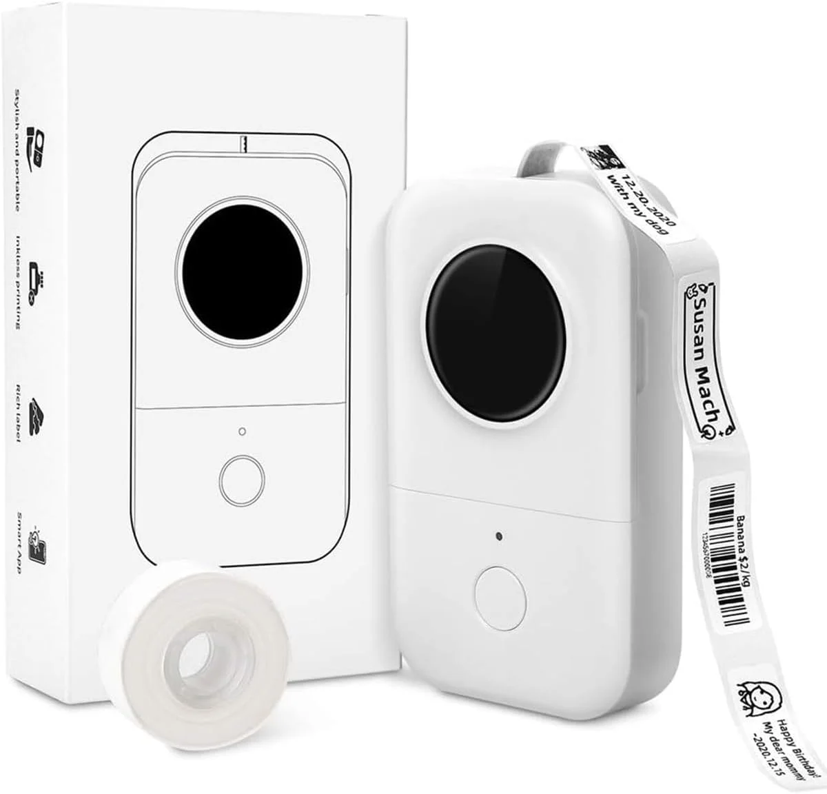 دستگاه لیبل زن زیتل®، دستگاه چاپگر لیبل مینی بی سیم، چاپگر حرارتی برچسب قابل حمل با قالب های متعدد، دستگاه لیبل زن برای شیشه های آشپزخانه/برچسب قیمت/خانه اداری