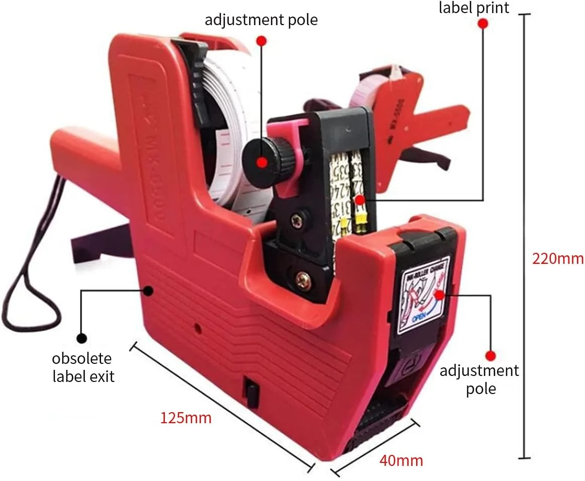 دستگاه قیمت زن، دستگاه برچسب قیمت 8 رقمی، قیمت گذار دستی، برچسب زن تاریخ، قیمت گذاری با 10 رول کاغذ برچسب قیمت برای سازماندهی و علامت گذاری فروشگاه خرده فروشی، خواربار فروشی، انبار