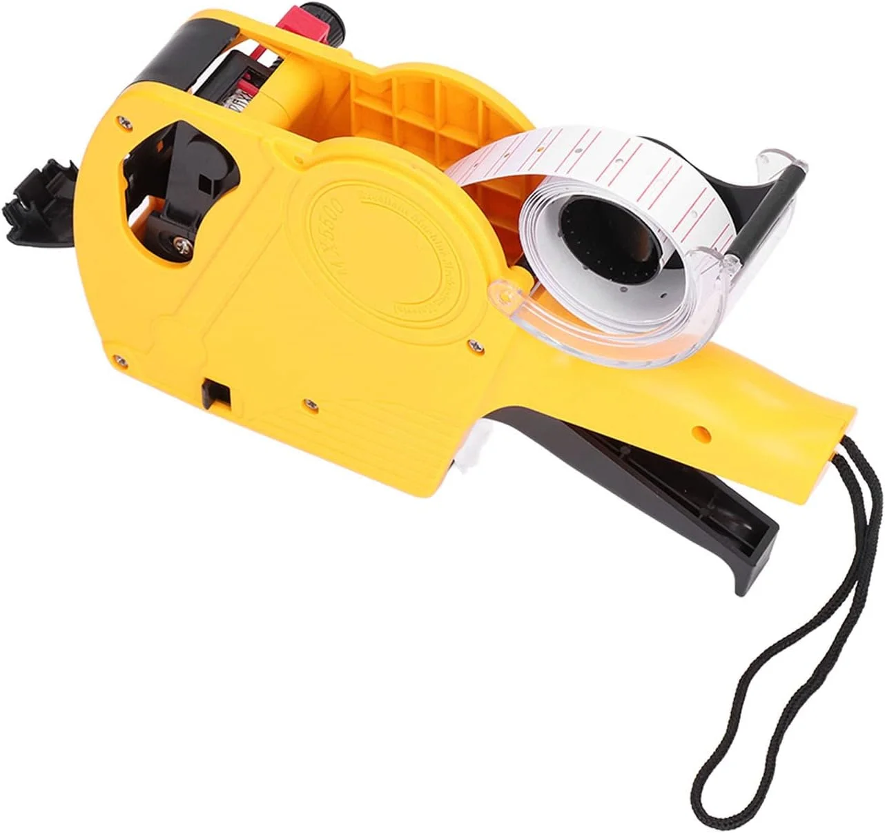 دستگاه برچسب زنی دستی، برچسب قیمت 8 رقمی، تعویض آسان رول جوهر، ابزار علامت گذاری قابل حمل برای لباس، اسباب بازی، چمدان، فرش (زرد)