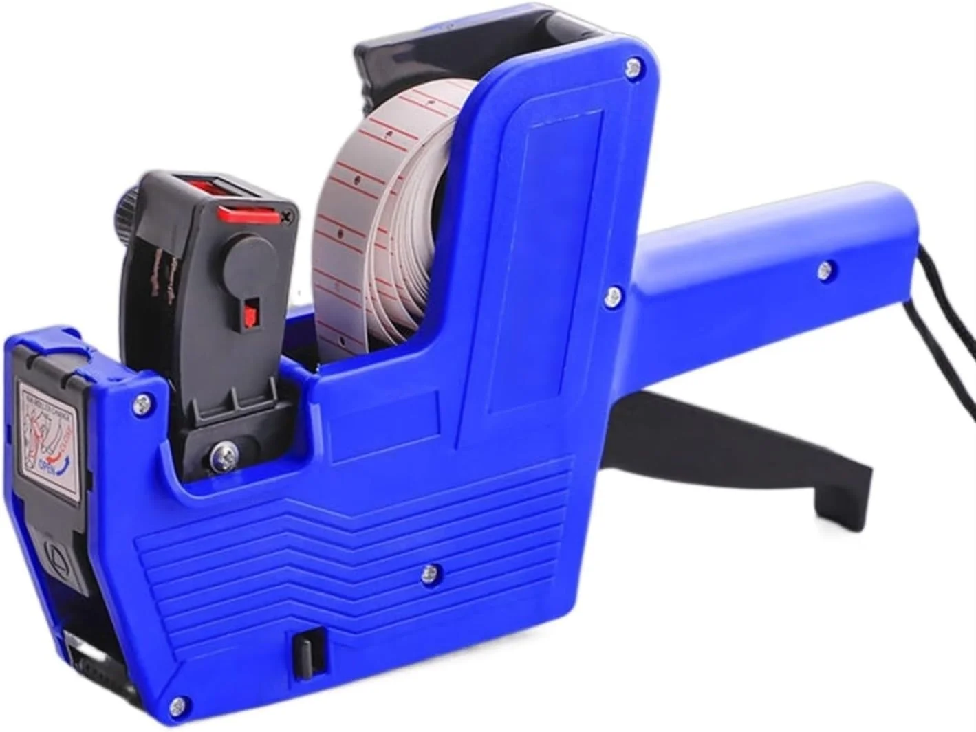 تفنگ قیمت‌زن تک خطی THE WHITE SHOP همراه با کیت برچسب - شامل برچسب‌های سفید، 2 عدد غلطک جوهر، 1 عدد غلطک جوهر، کیت تفنگ قیمت‌گذاری برچسب‌ساز عددی برای دفتر، فروشگاه خرده‌فروشی، خواربارفروشی