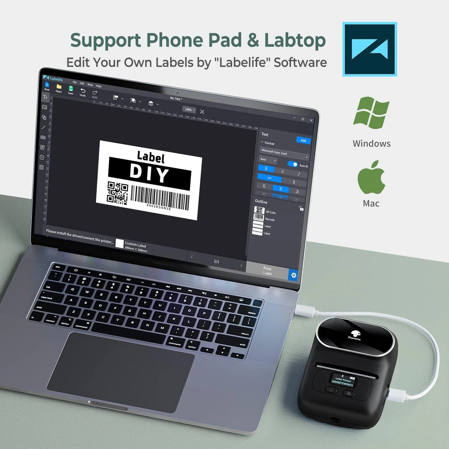 دستگاه لیبل زن مموکویین M110، پرینتر حرارتی بارکد بلوتوثی قابل حمل، چاپ بدون جوهر برای برچسب قیمت، استیکر، تصاویر، کدهای QR، سازگار با اندروید و iOS، همراه با 1 رول برچسب 40×30 میلی متر دستگاه لیبل زن مموکویین M110، پرینتر حرارتی بارکد بلوتوثی قابل حمل، چاپ بدون جوهر برای برچسب قیمت، استیکر، تصاویر، کدهای QR، سازگار با اندروید و iOS، همراه با 1 رول برچسب 40×30 میلی متر