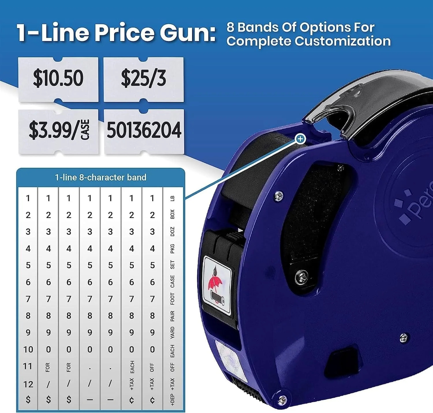 تفنگ قیمتزن تک خطی THE WHITE SHOP همراه با کیت برچسب - شامل برچسبهای سفید، 2 عدد غلطک جوهر، 1 عدد غلطک جوهر، کیت تفنگ قیمتگذاری برچسبساز عددی برای دفتر، فروشگاه خردهفروشی، خواربارفروشی تفنگ قیمتزن تک خطی THE WHITE SHOP همراه با کیت برچسب - شامل برچسبهای سفید، 2 عدد غلطک جوهر، 1 عدد غلطک جوهر، کیت تفنگ قیمتگذاری برچسبساز عددی برای دفتر، فروشگاه خردهفروشی، خواربارفروشی