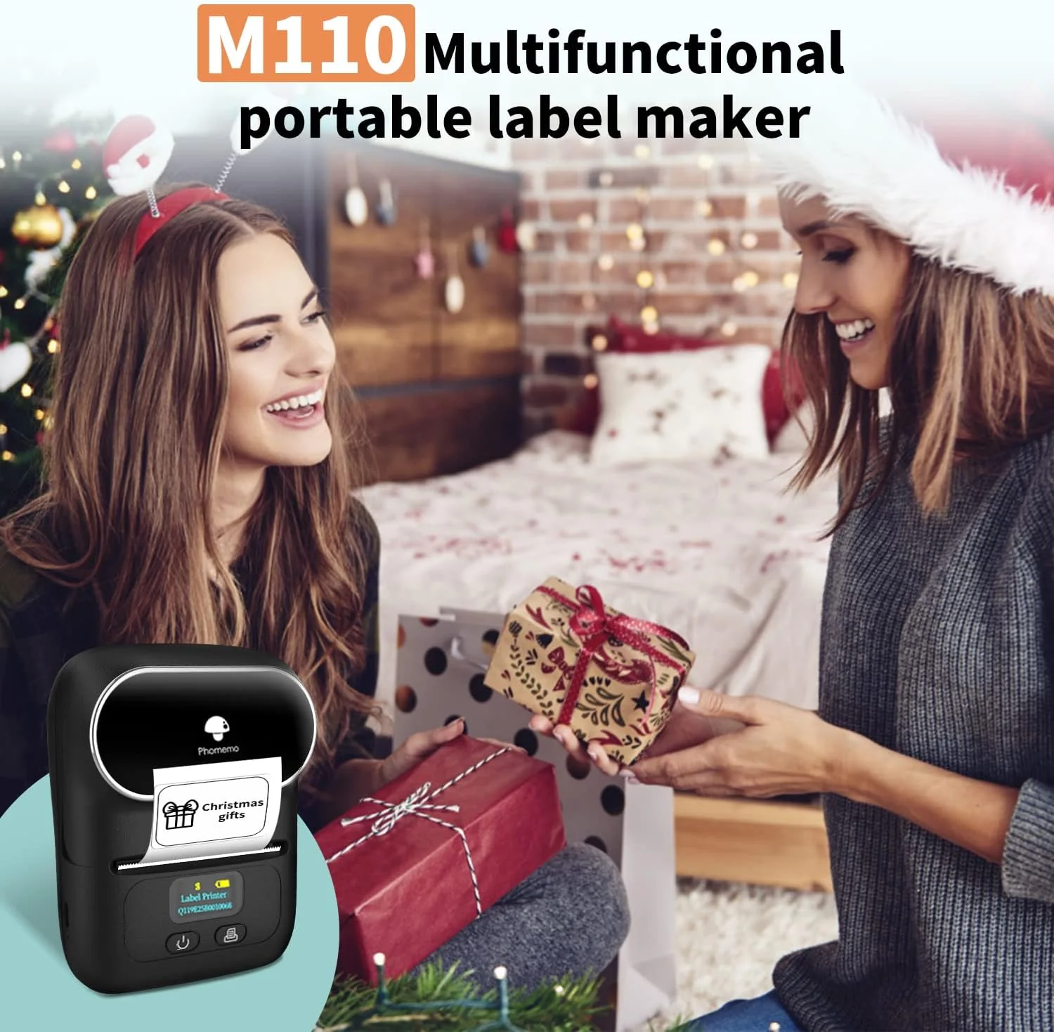 دستگاه لیبل زن مموکویین M110، پرینتر حرارتی بارکد بلوتوثی قابل حمل، چاپ بدون جوهر برای برچسب قیمت، استیکر، تصاویر، کدهای QR، سازگار با اندروید و iOS، همراه با 1 رول برچسب 40×30 میلی متر دستگاه لیبل زن مموکویین M110، پرینتر حرارتی بارکد بلوتوثی قابل حمل، چاپ بدون جوهر برای برچسب قیمت، استیکر، تصاویر، کدهای QR، سازگار با اندروید و iOS، همراه با 1 رول برچسب 40×30 میلی متر