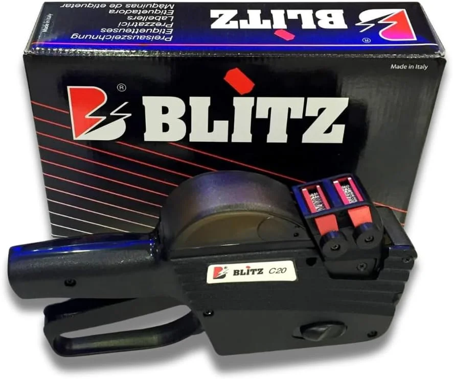 دستگاه قیمت زن دو خطه YASHTECH Blitz C20، برچسب زن قیمت برای دفتر، قیمت گذاری خرده فروشی و برچسب برای خواربار فروشی، 1 عدد