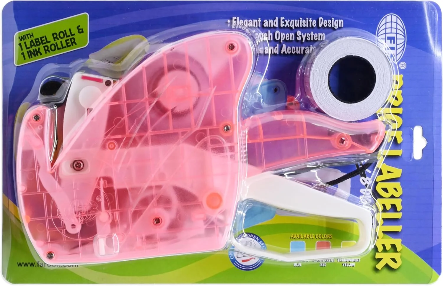 دستگاه قیمت زن FIS، 1 خط 8 رقمی، رنگ قرمز شفاف، همراه با 1 رول برچسب و 1 رول جوهر - FSPXTREC