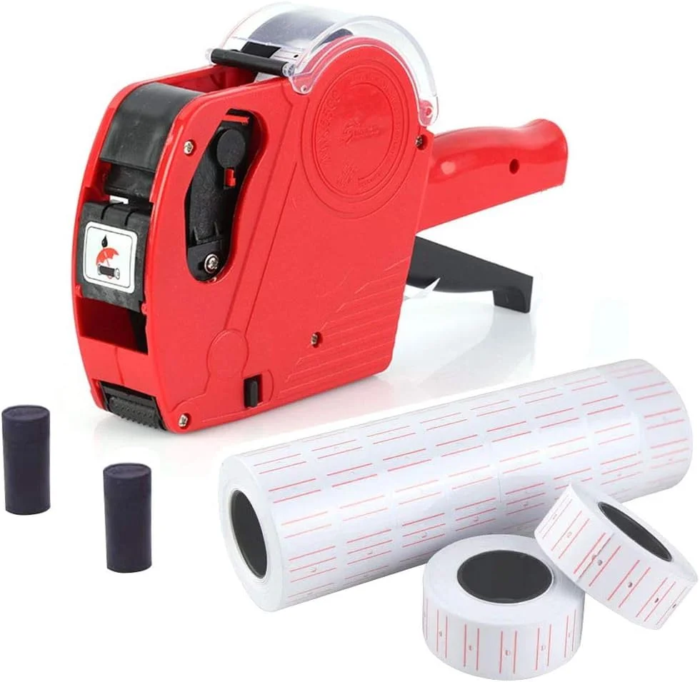 دستگاه قیمت زن دستی JZK MX5500 EOS به همراه 10 رول برچسب قیمت (5000 عدد) و 2 عدد جوهر دستگاه قیمت زن