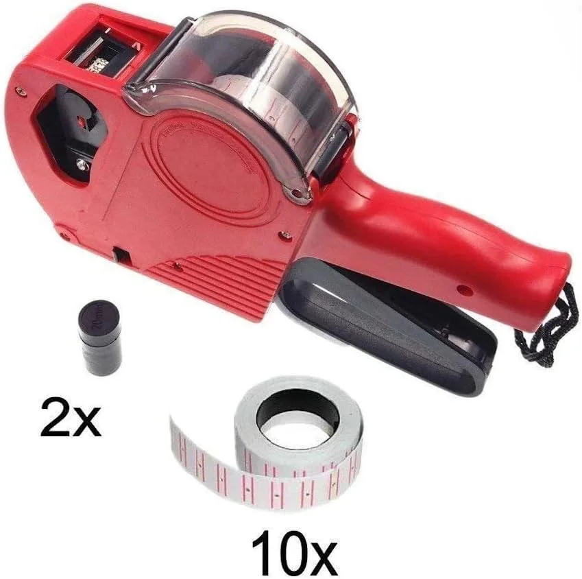 دستگاه قیمت زن دستی JZK MX5500 EOS به همراه 10 رول برچسب قیمت (5000 عدد) و 2 عدد جوهر دستگاه قیمت زن