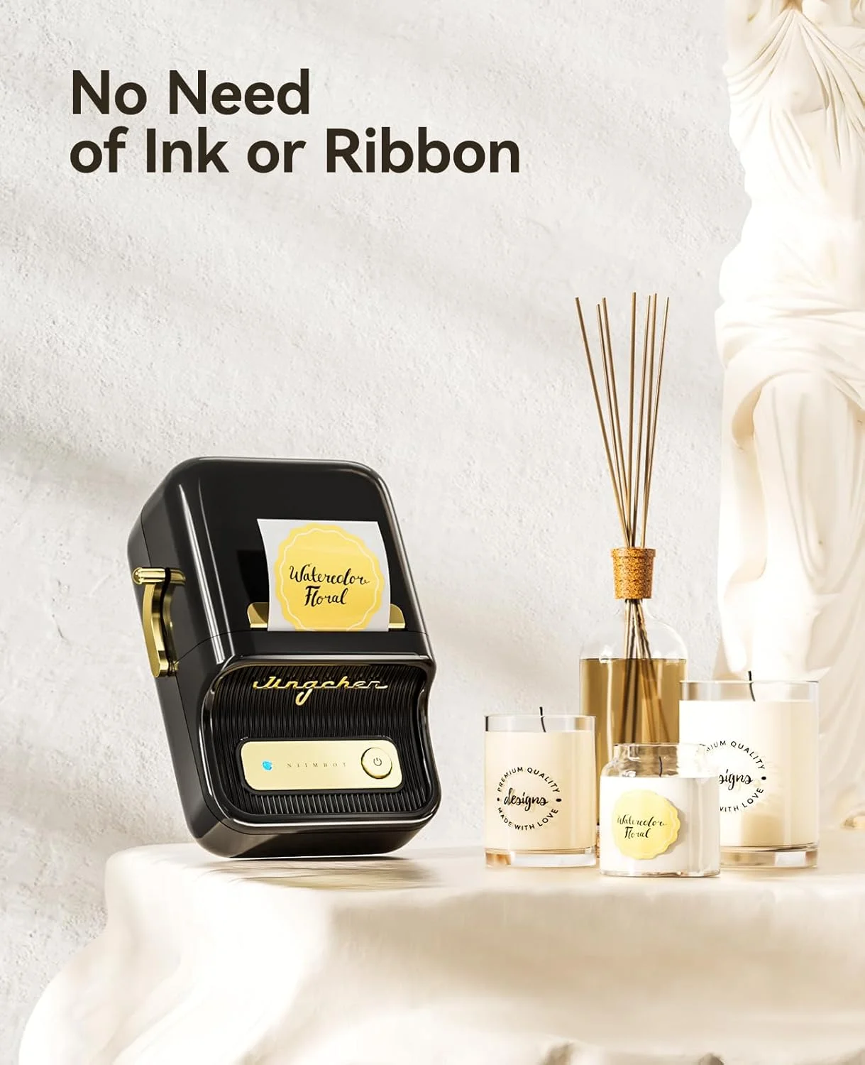 دستگاه لیبل زن NIIMBOT با 1 رول نوار رایگان B21 وینتیج عرض 2 اینچ، پرینتر حرارتی لیبل تجاری، تفنگ قیمت، نویسنده برچسب حمل و نقل برای سازماندهی خانه، دفتر، استفاده تجاری (مشکی)