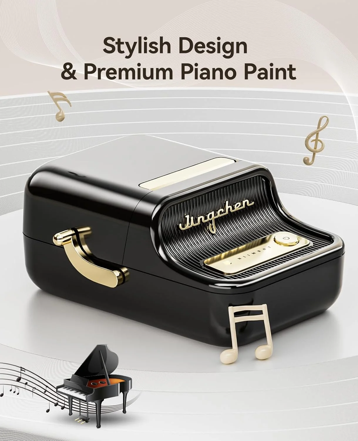 دستگاه لیبل زن NIIMBOT با 1 رول نوار رایگان B21 وینتیج عرض 2 اینچ، پرینتر حرارتی لیبل تجاری، تفنگ قیمت، نویسنده برچسب حمل و نقل برای سازماندهی خانه، دفتر، استفاده تجاری (مشکی)