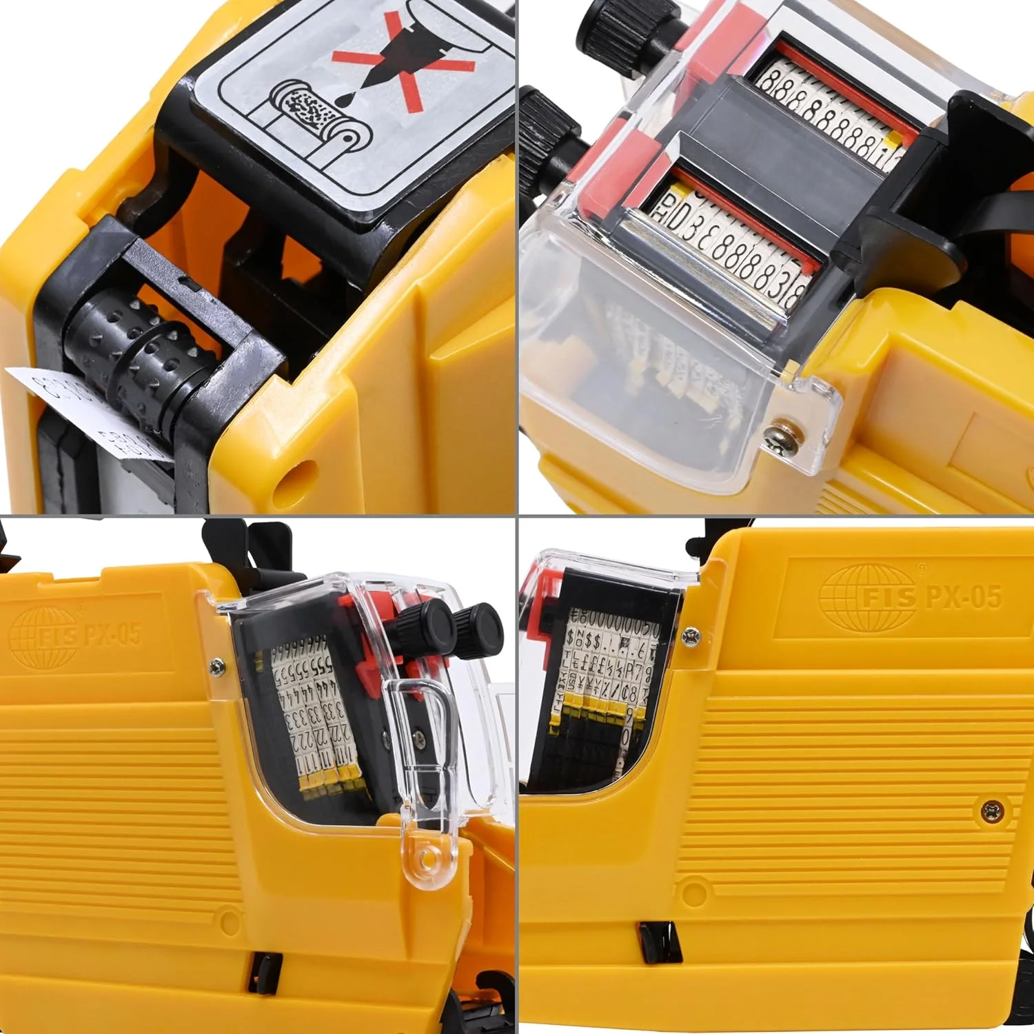 دستگاه قیمت زن و تاریخ زن FIS با قابلیت چاپ دو خط، زرد - FSPX05YL