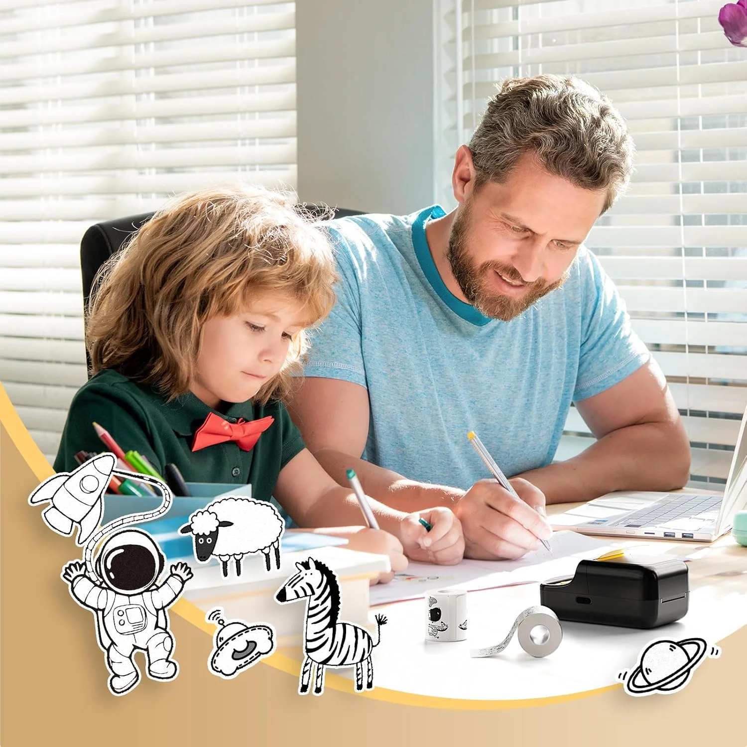 دستگاه لیبل زن NIIMBOT با 1 رول نوار رایگان B21 وینتیج عرض 2 اینچ، پرینتر حرارتی لیبل تجاری، تفنگ قیمت، نویسنده برچسب حمل و نقل برای سازماندهی خانه، دفتر، استفاده تجاری (مشکی)