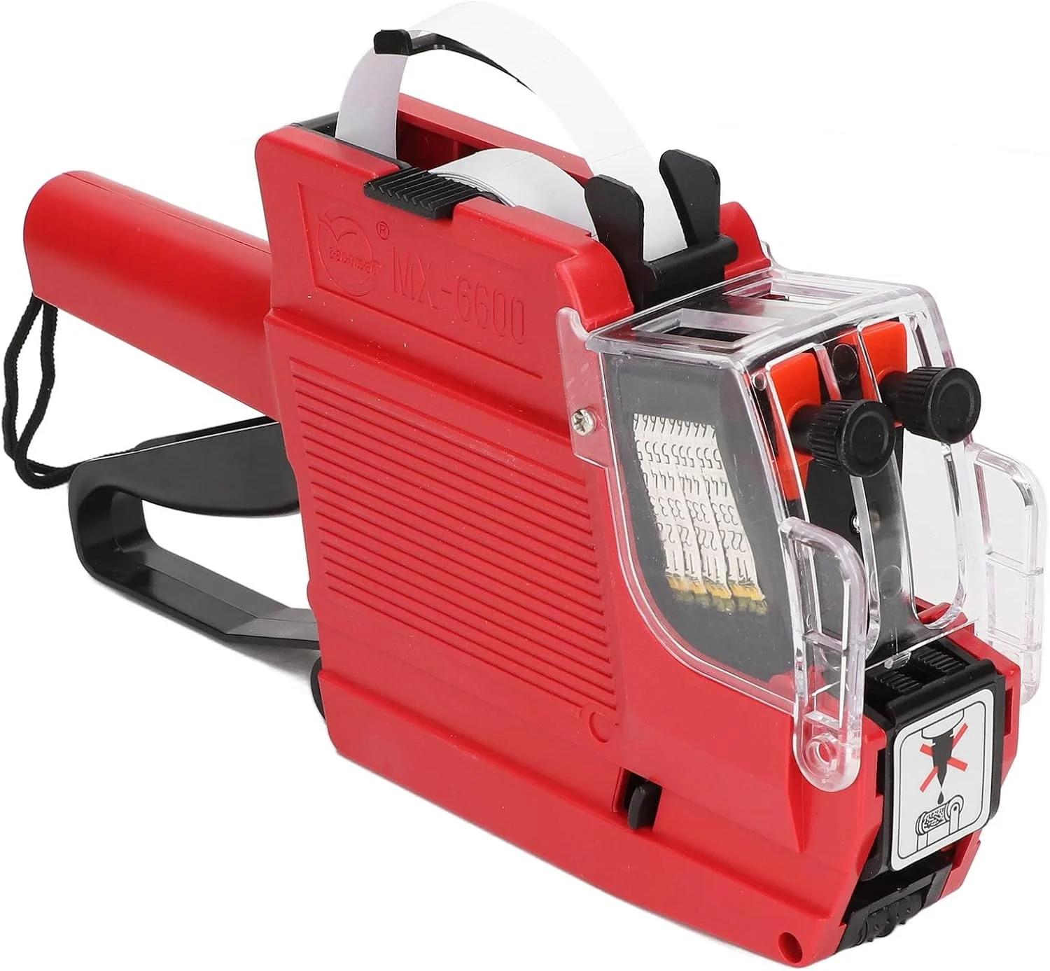 برچسب قیمت زن، دستگاه قیمت گذاری 10 رقمی 2 خطی، برچسب زن قیمت دو خطه با برچسب و غلطک جوهر، برای خرده فروش، سوپرمارکت (قرمز)