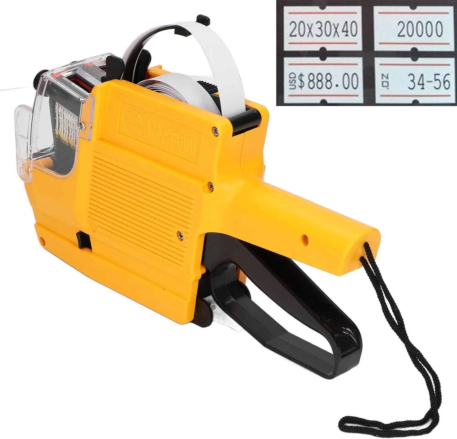 دستگاه قیمت زن سوراندی، 10 رقم 2 خط، ابزار برچسب زن با یک رول برچسب و رول جوهر، 1 رول جوهر برای علامت گذاری و سازماندهی فروشگاه، خرده فروشی، دفتر و مواد غذایی