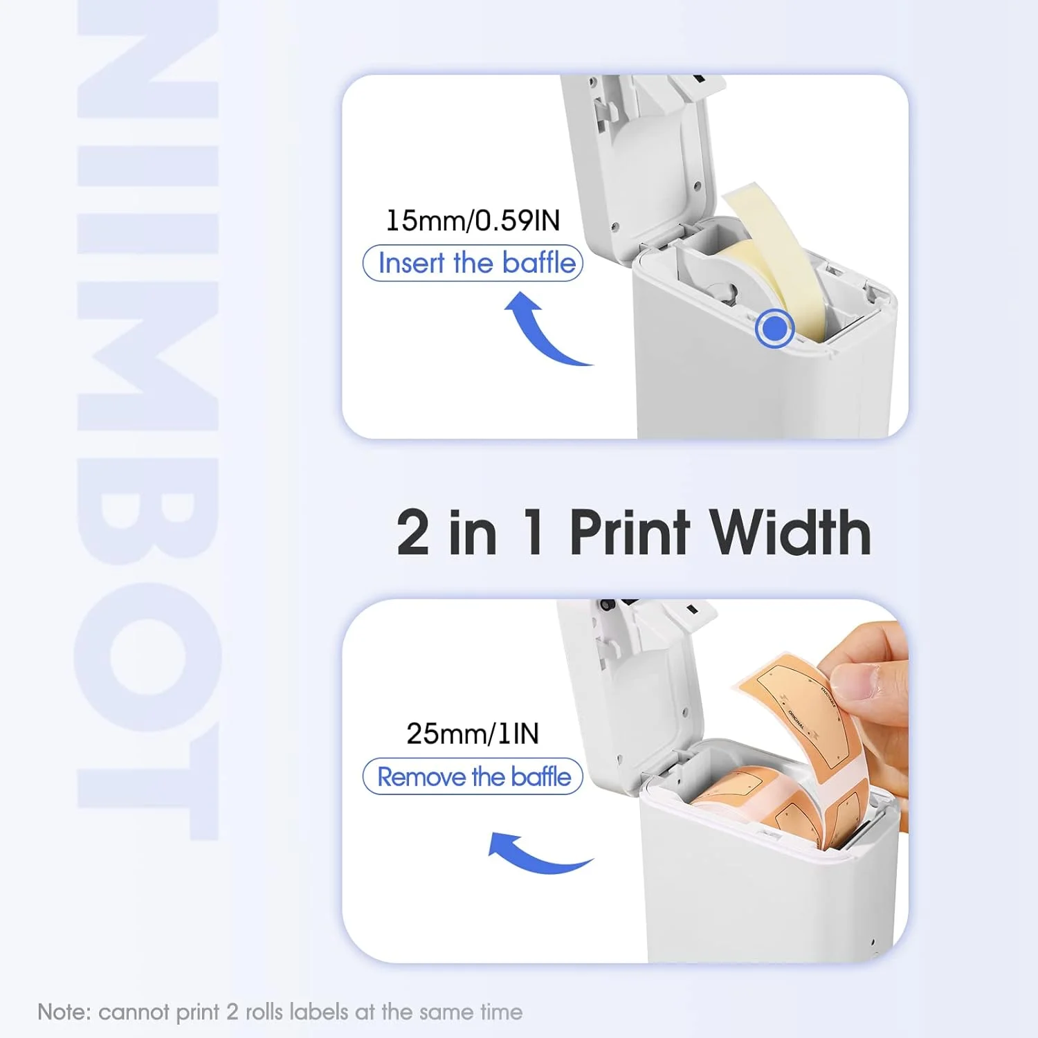 دستگاه لیبل زن حرارتی قابل حمل NIIMBOT D101 به همراه نوار، چاپ آسان برچسب های 0.5 تا 1 اینچی بدون جوهر برای نام مدرسه، برچسب کابل، برچسب قیمت تجاری، سازماندهی منزل