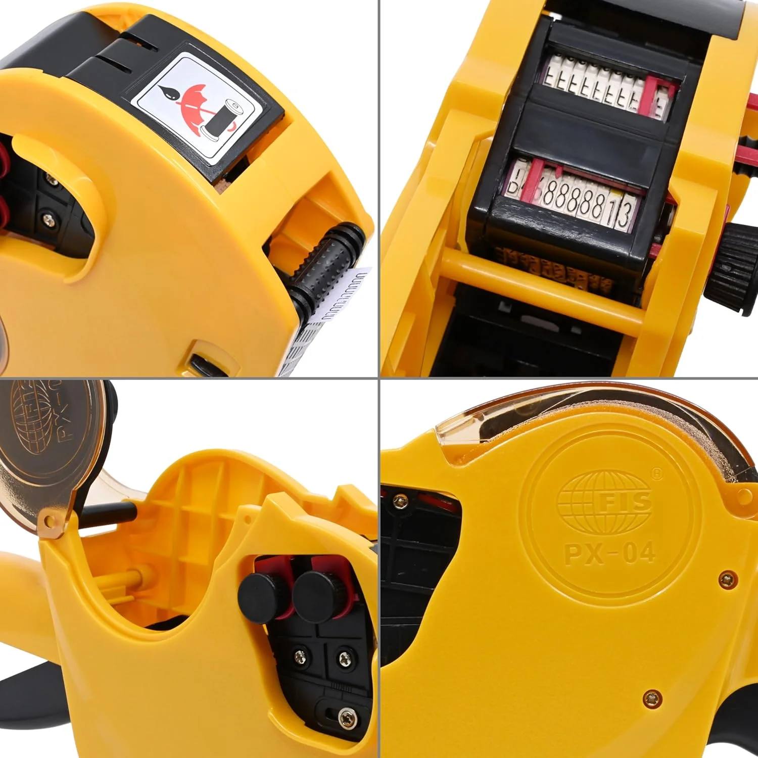 دستگاه قیمت زن و تاریخ زن FIS با قابلیت چاپ دو خط، رنگ زرد - FSPX04YL