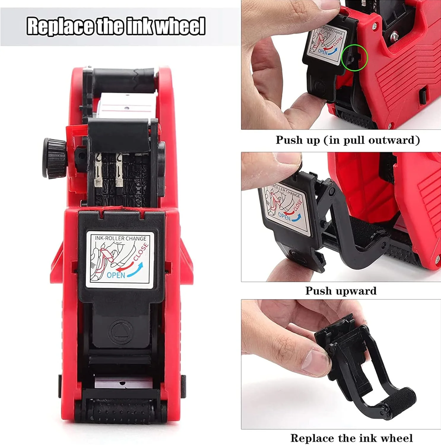 برچسب قیمت 8 رقمی TKTTBD، تفنگ قیمت MX 5500 به همراه 4000 برچسب و 3 جوهر یدکی برای دفتر، فروشگاه خرده فروشی، خواربار فروشی، علامت گذاری سازمانی