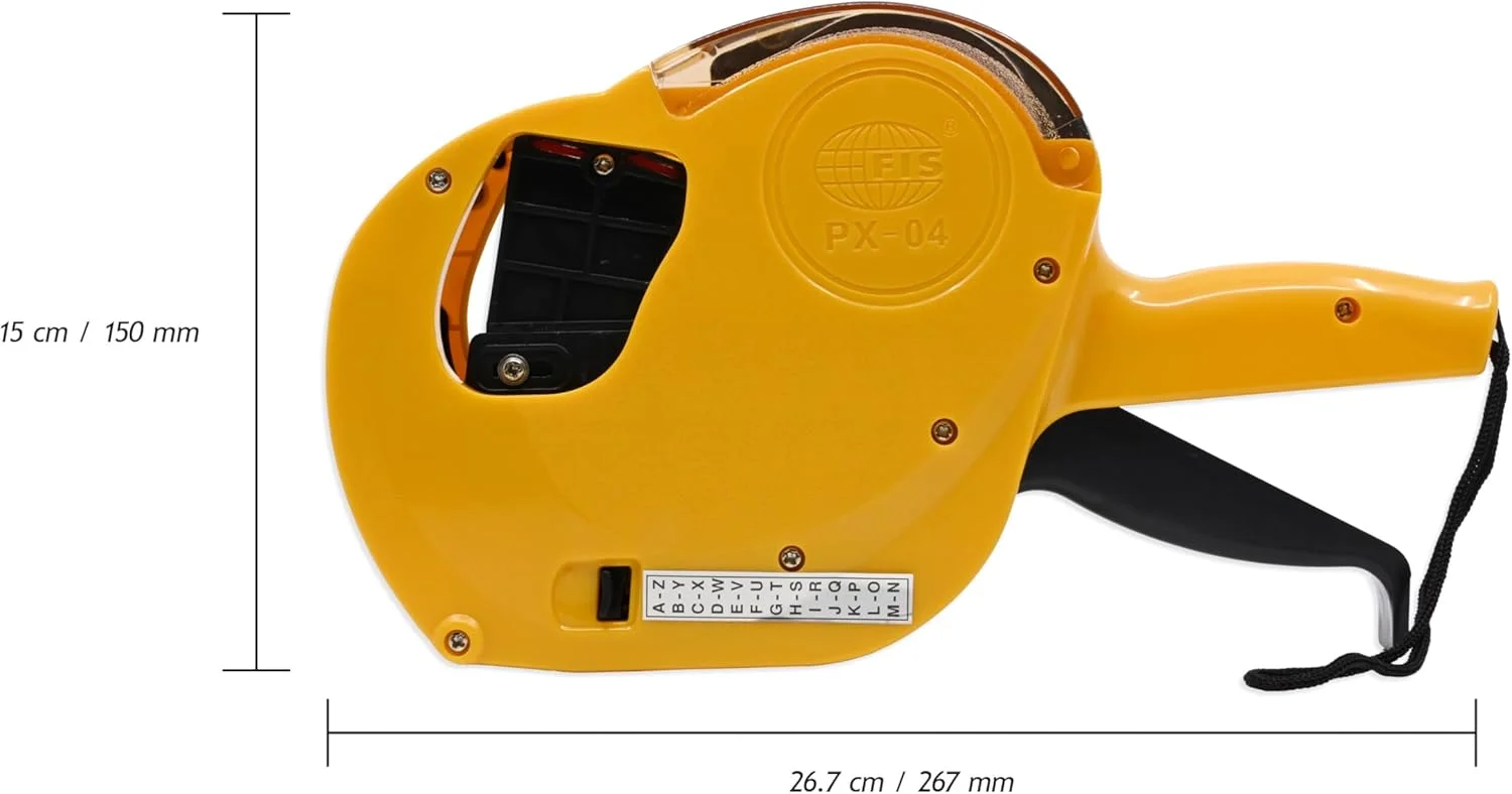 دستگاه قیمت زن و تاریخ زن FIS با قابلیت چاپ دو خط، رنگ زرد - FSPX04YL