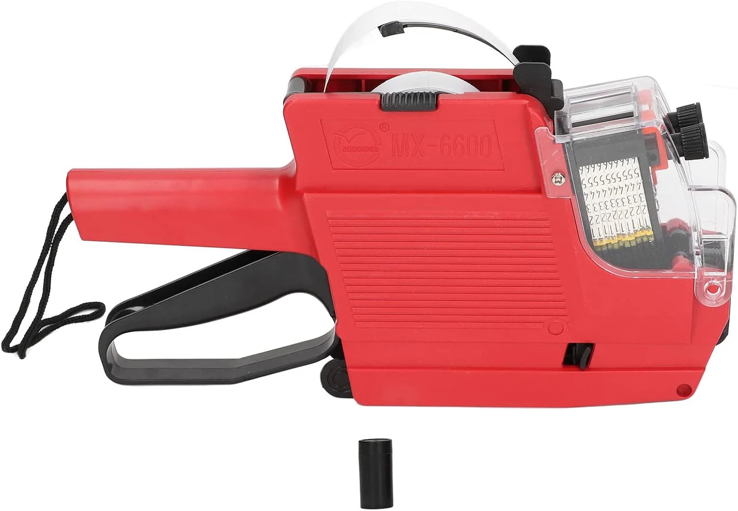 برچسب قیمت زن، دستگاه قیمت گذاری 10 رقمی 2 خطی، برچسب زن قیمت دو خطه با برچسب و غلطک جوهر، برای خرده فروش، سوپرمارکت (قرمز)