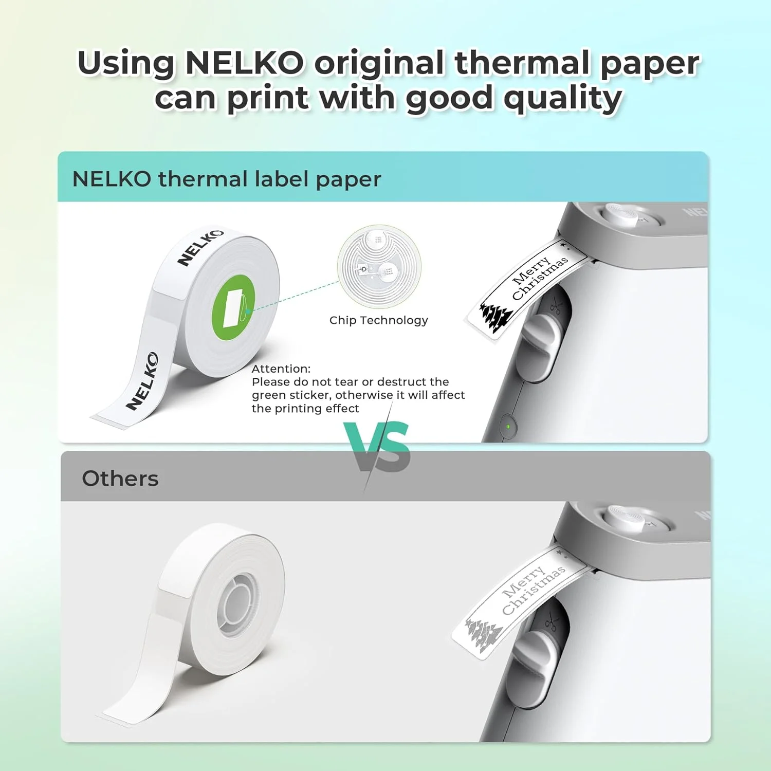 چاپگر لیبل زن بلوتوثی خودچسب Nelko P21، دستگاه برچسب زنی مینی بی سیم قابل حمل برای iOS اندروید، خانه، دفتر - سفید