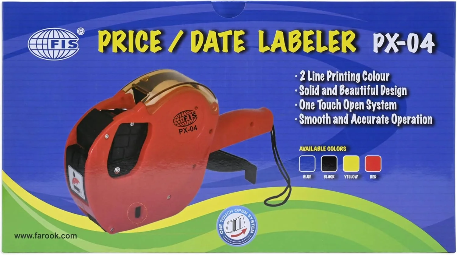 دستگاه قیمت زن و تاریخ زن FIS با قابلیت چاپ دو خط، رنگ قرمز - FSPX04RE دستگاه قیمت زن و تاریخ زن FIS با قابلیت چاپ دو خط، رنگ قرمز - FSPX04RE