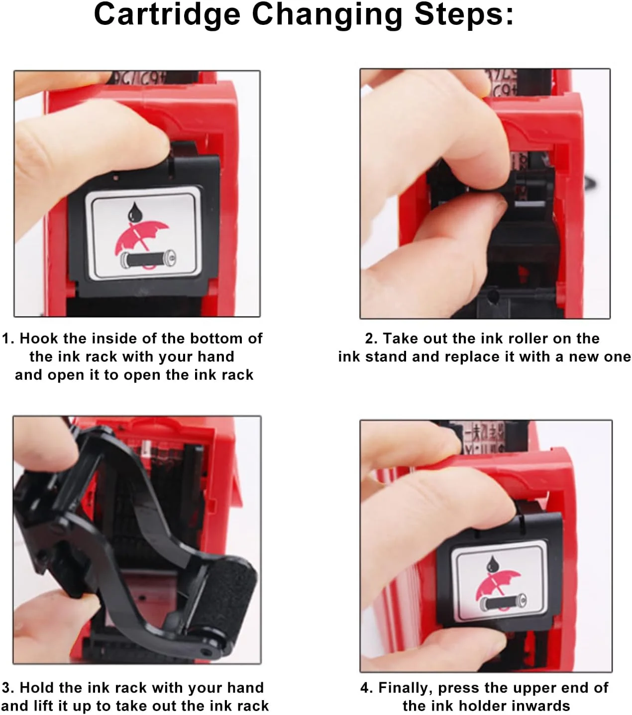 برچسب قیمت زن 8 رقمی Eujgoov با کارتریج، دستگاه برچسب قیمت، دستگاه برچسب زنی دستی، دستگاه برچسب ساز قابل حمل (قرمز)