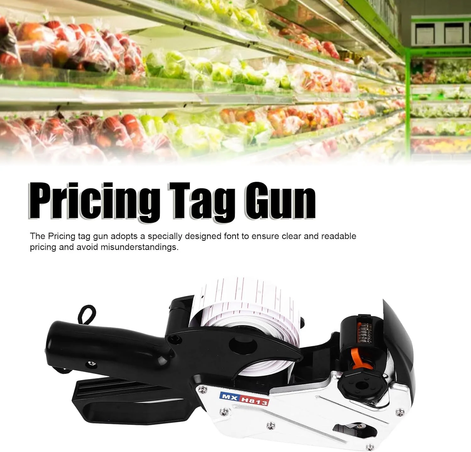 برچسب قیمت زن 8 رقمی Bewinner به همراه 5000 برچسب، چاپ واضح، دستگاه قیمت گذاری تک ردیفه، چند منظوره، جنس فلزی، کاربری آسان برای فروشگاه های خرده فروشی و مواد غذایی