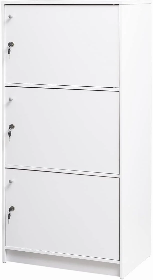 کابینت چوبی مهندسی شده WT-EASYCARE با 3 درب (سایز: 122x39.8x60 سانتی متر) | کابینت ذخیره سازی | قفسه ذخیره سازی | کابینت با 3 درب - (سفید)