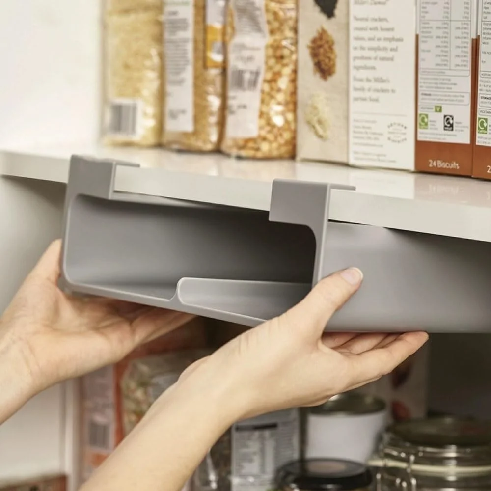 ارگانایزر کابینت زیرین، قفسه کشویی آشپزخانه، نصب بدون اثر، طراحی صرفه جویی در فضا، سفید