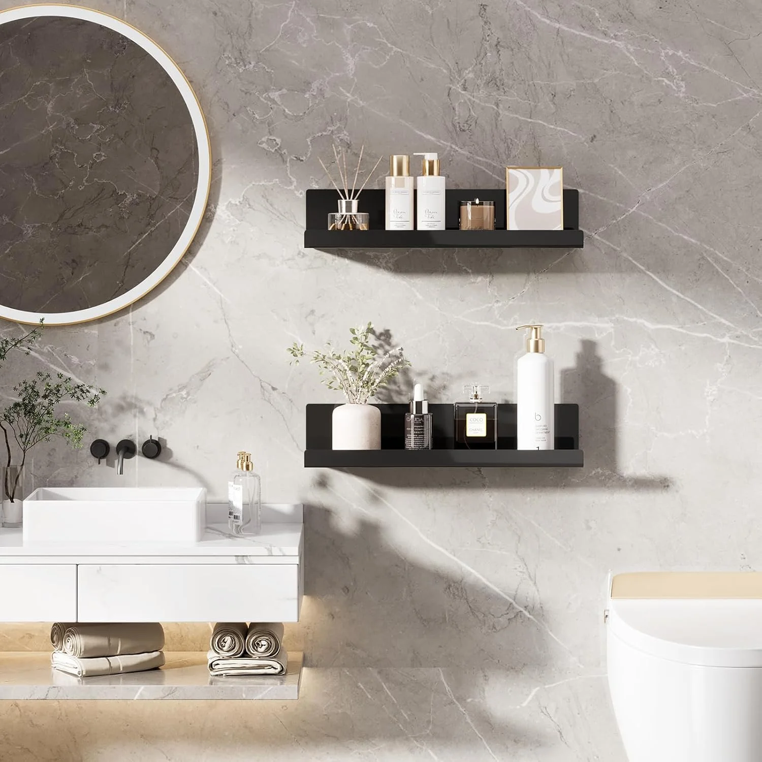شلف دیواری LOFTPLUS، بدون نیاز به سوراخکاری، ست 4 عددی، شلف دیواری اکریلیک مشکی برای کتاب و عکس، دکوراسیون منزل، شلف شناور برای آشپزخانه، حمام، دفتر کار، اتاق نشیمن (32 x 10 x 8 سانتی متر) شلف دیواری LOFTPLUS، بدون نیاز به سوراخکاری، ست 4 عددی، شلف دیواری اکریلیک مشکی برای کتاب و عکس، دکوراسیون منزل، شلف شناور برای آشپزخانه، حمام، دفتر کار، اتاق نشیمن (32 x 10 x 8 سانتی متر)