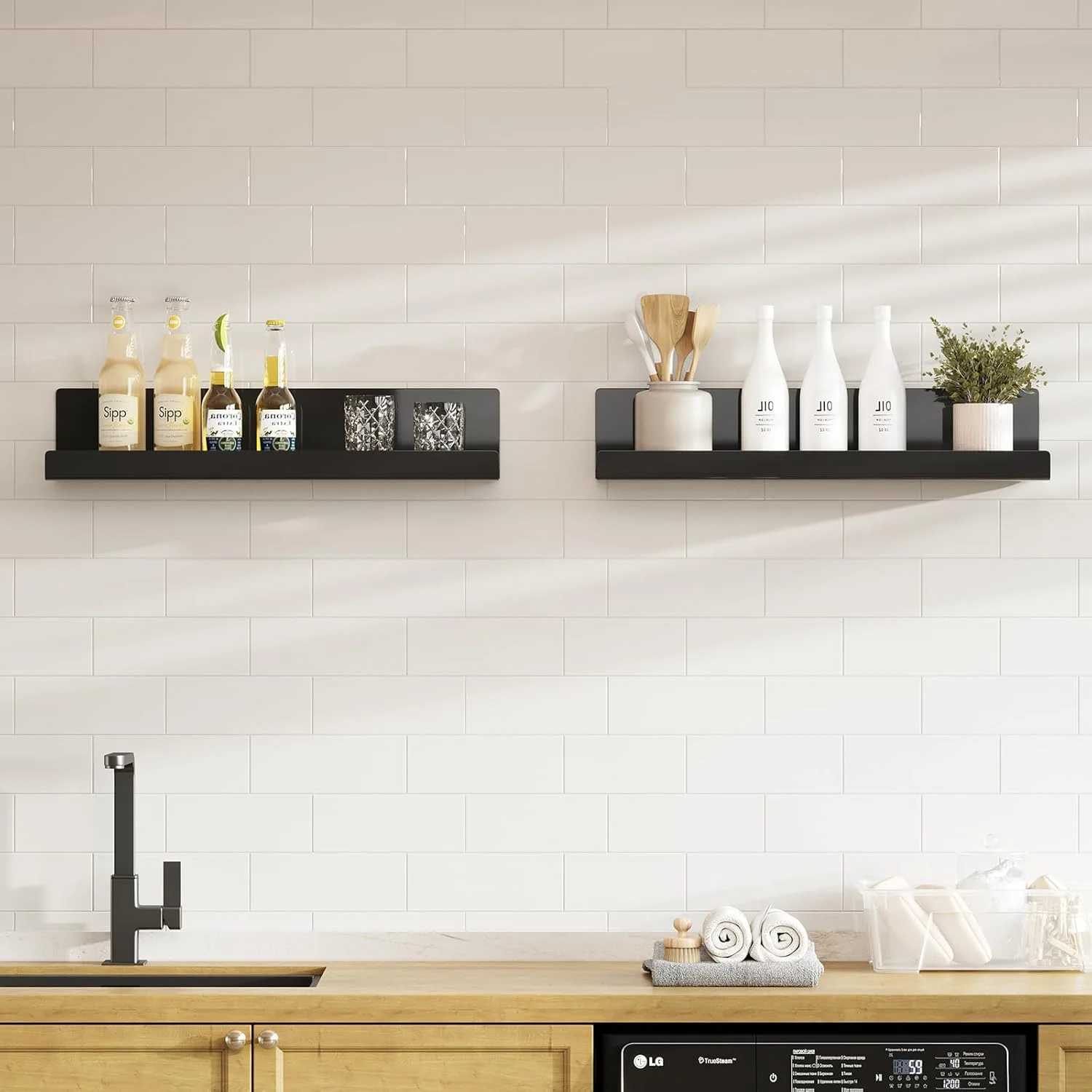 شلف دیواری LOFTPLUS، بدون نیاز به سوراخکاری، ست 4 عددی، شلف دیواری اکریلیک مشکی برای کتاب و عکس، دکوراسیون منزل، شلف شناور برای آشپزخانه، حمام، دفتر کار، اتاق نشیمن (32 x 10 x 8 سانتی متر) شلف دیواری LOFTPLUS، بدون نیاز به سوراخکاری، ست 4 عددی، شلف دیواری اکریلیک مشکی برای کتاب و عکس، دکوراسیون منزل، شلف شناور برای آشپزخانه، حمام، دفتر کار، اتاق نشیمن (32 x 10 x 8 سانتی متر)