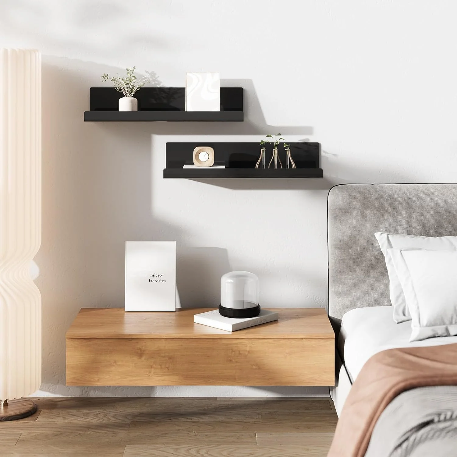 شلف دیواری LOFTPLUS، بدون نیاز به سوراخکاری، ست 4 عددی، شلف دیواری اکریلیک مشکی برای کتاب و عکس، دکوراسیون منزل، شلف شناور برای آشپزخانه، حمام، دفتر کار، اتاق نشیمن (32 x 10 x 8 سانتی متر) شلف دیواری LOFTPLUS، بدون نیاز به سوراخکاری، ست 4 عددی، شلف دیواری اکریلیک مشکی برای کتاب و عکس، دکوراسیون منزل، شلف شناور برای آشپزخانه، حمام، دفتر کار، اتاق نشیمن (32 x 10 x 8 سانتی متر)