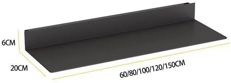 شلف شناور LED با جنس فلزی، شلف شناور با چراغ، مناسب برای گیاهان یا کتاب، شلف دیواری برای بار تجاری، 60x20x6 سانتی متر