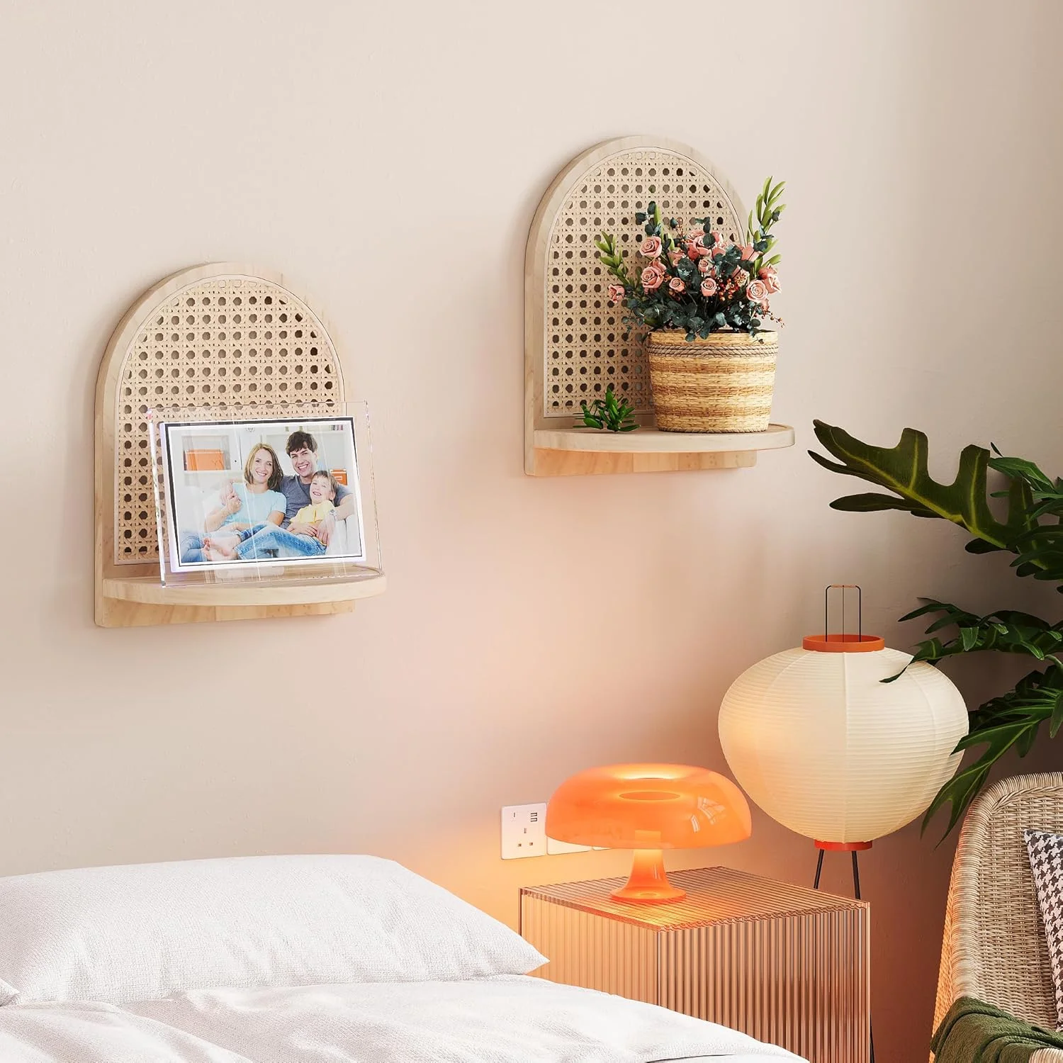 ست 2 عددی شلف حصیری، شلف حصیری طبیعی 7 اینچی با دکور حصیری، دکور دیوار بوهمی، شلف شناور کوچک برای نمایش مجسمه های گیاهی، شلف های کوچک برای نگهداری وسایل کوچک ست 2 عددی شلف حصیری، شلف حصیری طبیعی 7 اینچی با دکور حصیری، دکور دیوار بوهمی، شلف شناور کوچک برای نمایش مجسمه های گیاهی، شلف های کوچک برای نگهداری وسایل کوچک